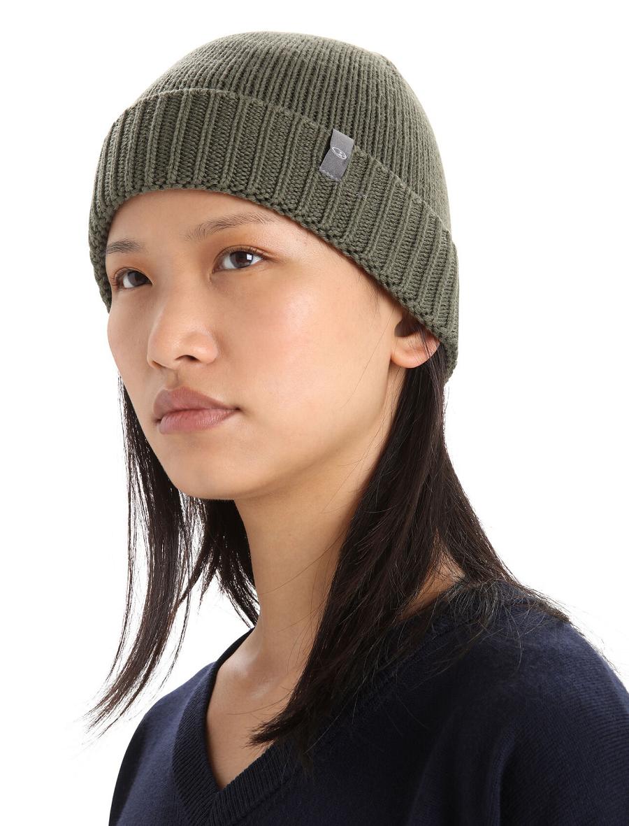 Men's Icebreaker Unisex Merino Vela Cuff Beanie Hats Loden | CA 1858OKIR